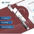 thumbnail image 2 of Davis Group Premium Economy, Round Ring, Binder, 6 Pack (Burgundy, 1.5"), 2 of 7