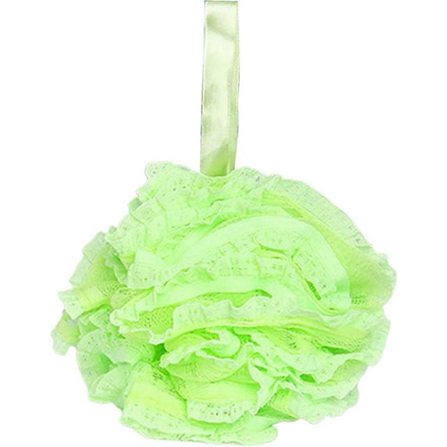 Esponja de baño y ducha de lufa, exfoliante corporal para mujeres y hombres, esponja de malla grande para limpieza corporal, con cuerda para colgar, bola de baño y ducha, color verde.