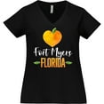 thumbnail image 3 of Inktastic Fort Myers Florida Orange in Heart Women's Plus Size V-Neck T-Shirt, 3 of 5