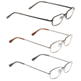 thumbnail image 2 of ICU Eyewear Rectangular Reading Glasses Set, Metal, +3.00, Pack Of 3, 2 of 2