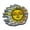 SLEEPING SUN, variant on DAN MORRIS SLEEPING SUN PIN - Sleeping Sun w/ Extra Thick Raised Epoxy Resin Shiny Enamel Lapel Pin - 2" x 1.9"