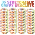 thumbnail image 3 of 36-pack Candy Bracelets Individually Wrapped 2.5 Inch Novelty Candy Jewelry For Kids Bracelets Stretchable Edible Colorful Fruit Flavor Rainbow Candy Bulk Candy for Party Favors & Goodie Bags, 3 of 8