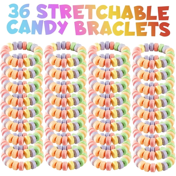 Bedwina, Candy Bracelets, 36 Pack, 2.5 Inch Multi-Color Edible
