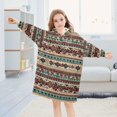 thumbnail image 5 of FORMRS Wearable Blanket Hoodie with Sleeves for Kids Cozy Flannel Sweatshirt, Tribal Art, 5 of 7