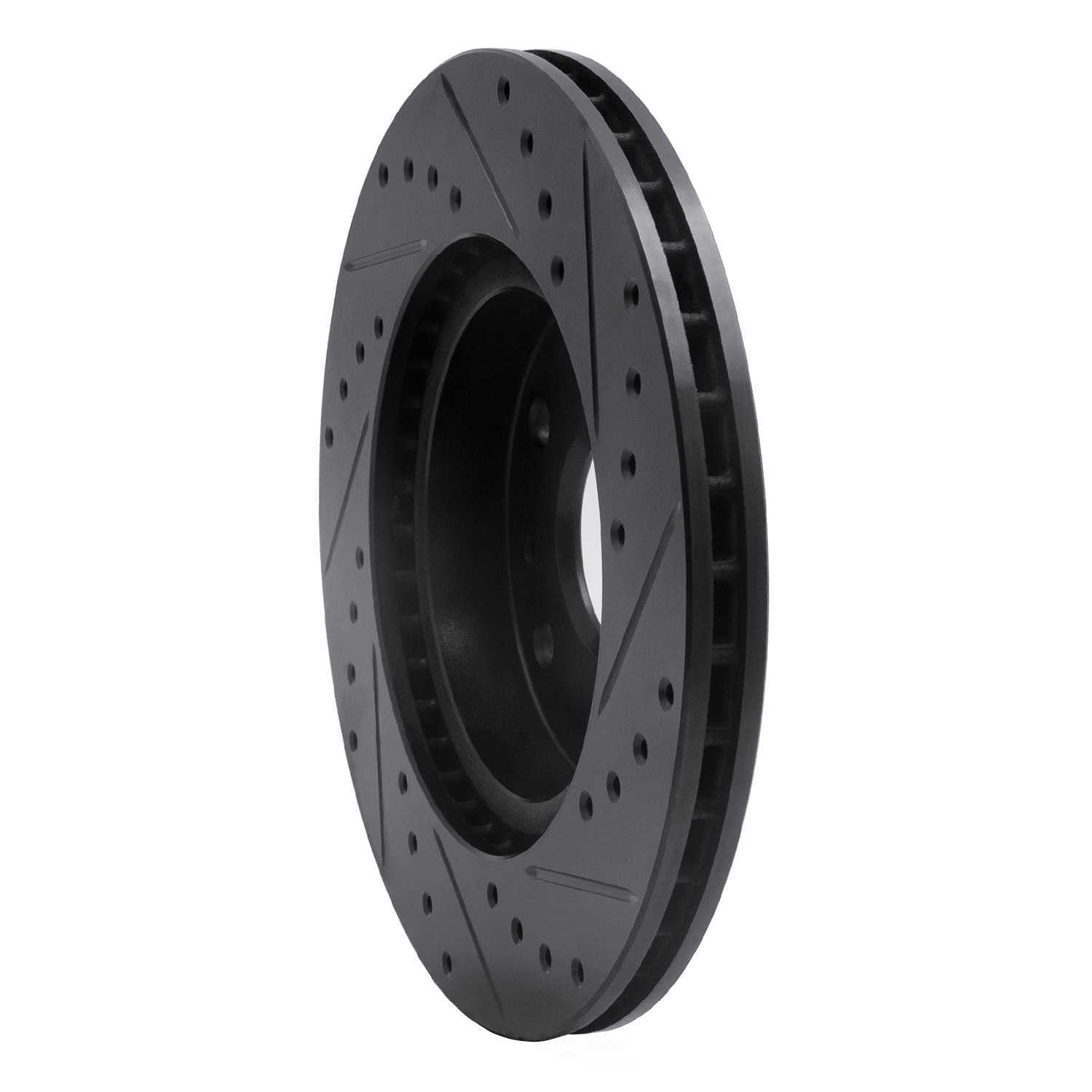 Dynamic Friction Company 633-01004L DFC Brake Rotor - Drilled And Slotted - Black