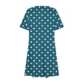 thumbnail image 4 of JTZGDY Womens Summer Dresses Beach Casual Polka Dot Print Loose Tshirt Dress Trendy Vacation Short Sleeve Beach Cover up Flowy Sundresses Mint Green S, 4 of 6