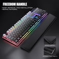 thumbnail image 3 of K10 Wired Gaming Keyboard, Mouse Wrist Rest Combo, RGB Backlit, Mechanical Feel Anti-ghosting Keyboard + 7D 7200 DPI Mice+Soft Leather Wrist Rest 3 in 1 PC Gamer Accessories(Gradient Gray), 3 of 4