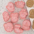thumbnail image 4 of Galletas de fondant tridimensionales con temática navideña, herramienta para hornear bricolaje con juego de sellos, pan de jengibre, niño/niña, muñeco de nieve, Santa Claus, árbol de Navidad Afortunado Sencillez, 4 of 5