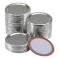 thumbnail image 1 of 100 Pcs Couvercles de Pots à Ouverture Régulière Couvercles de Mise en Conserve Réutilisables Couvercles de Pots en Métal s, 1 of 7