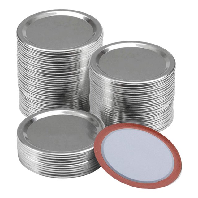 100 Pcs Couvercles de Pots à Ouverture Régulière Couvercles de Mise en Conserve Réutilisables Couvercles de Pots en Métal s