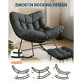 thumbnail image 3 of Oversized Papasan Rocking Chair with Ottoman, Rattan Egg Lounger, Sturdy Frame, Perfect for Outdoor or Indoor Relaxation, 3 of 15