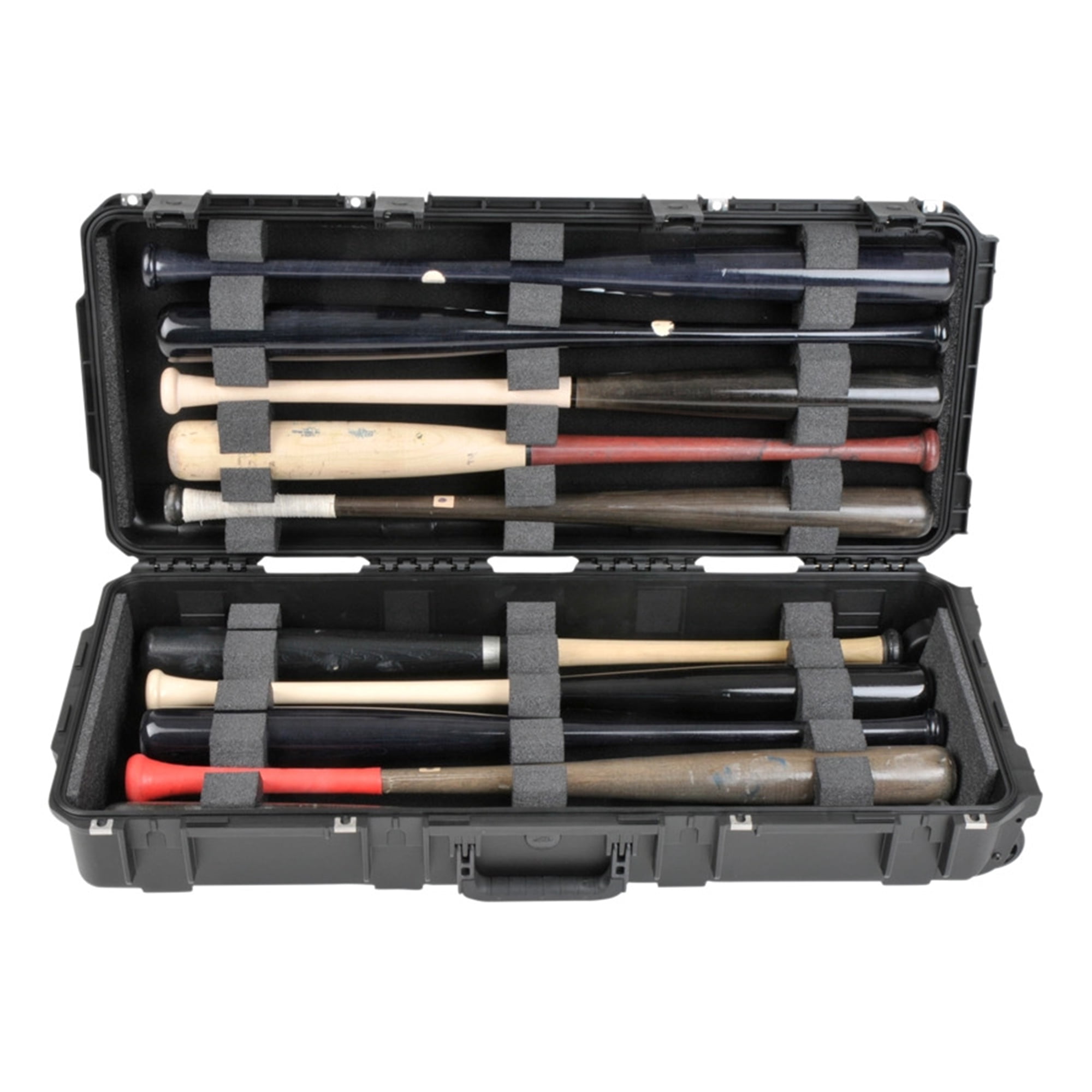 SKB iSeries Durable Baseball Bat Case for 10 Bats, Weatherproof, Secure Locks, Black