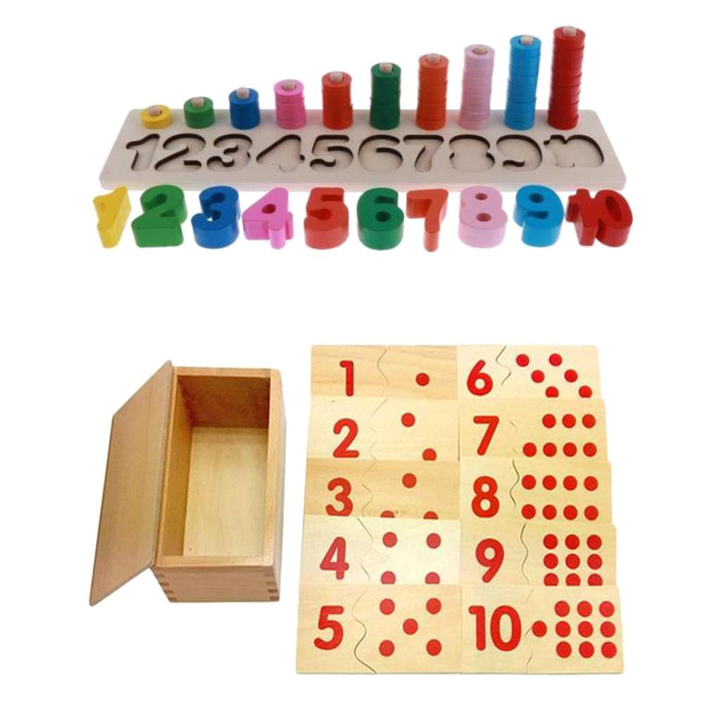 NEW Montessori Mathematics Material Wooden Number Puzzle 