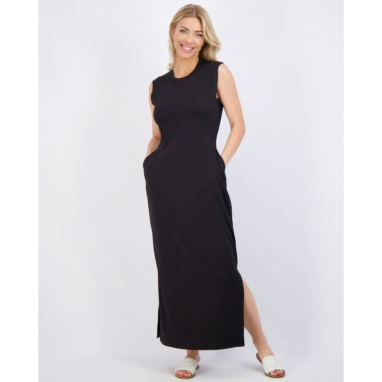 Real Essentials 3 Pack: Women's Long Tank Maxi T-Shirt Summer Casual Dress  with Pockets (Available in Plus Size) - Walmart.com
