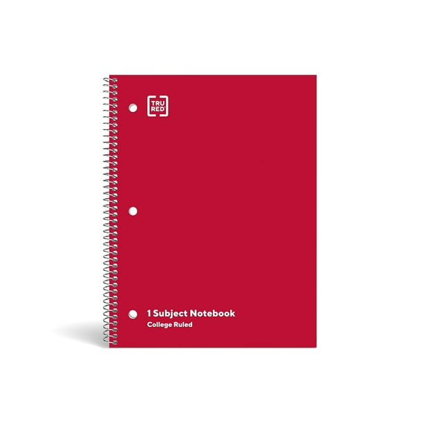 Staples 1 Subject Notebook College Ruled 8" x 101/2" Red TR27503M
