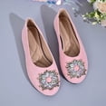 thumbnail image 4 of CQONEPT Women's Pointed Toe Pearl Flats Suede Comfortable Dress Flats for Wedding Non Slip Soft Sole Office Flat Shoes Pink 43, 4 of 6