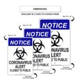 thumbnail image 5 of Notice Disease Alert Closed To Public Novelty Room Health and Safety Unique Display Office Outdoor Aluminum Metal Sign 12"x18", 5 of 5