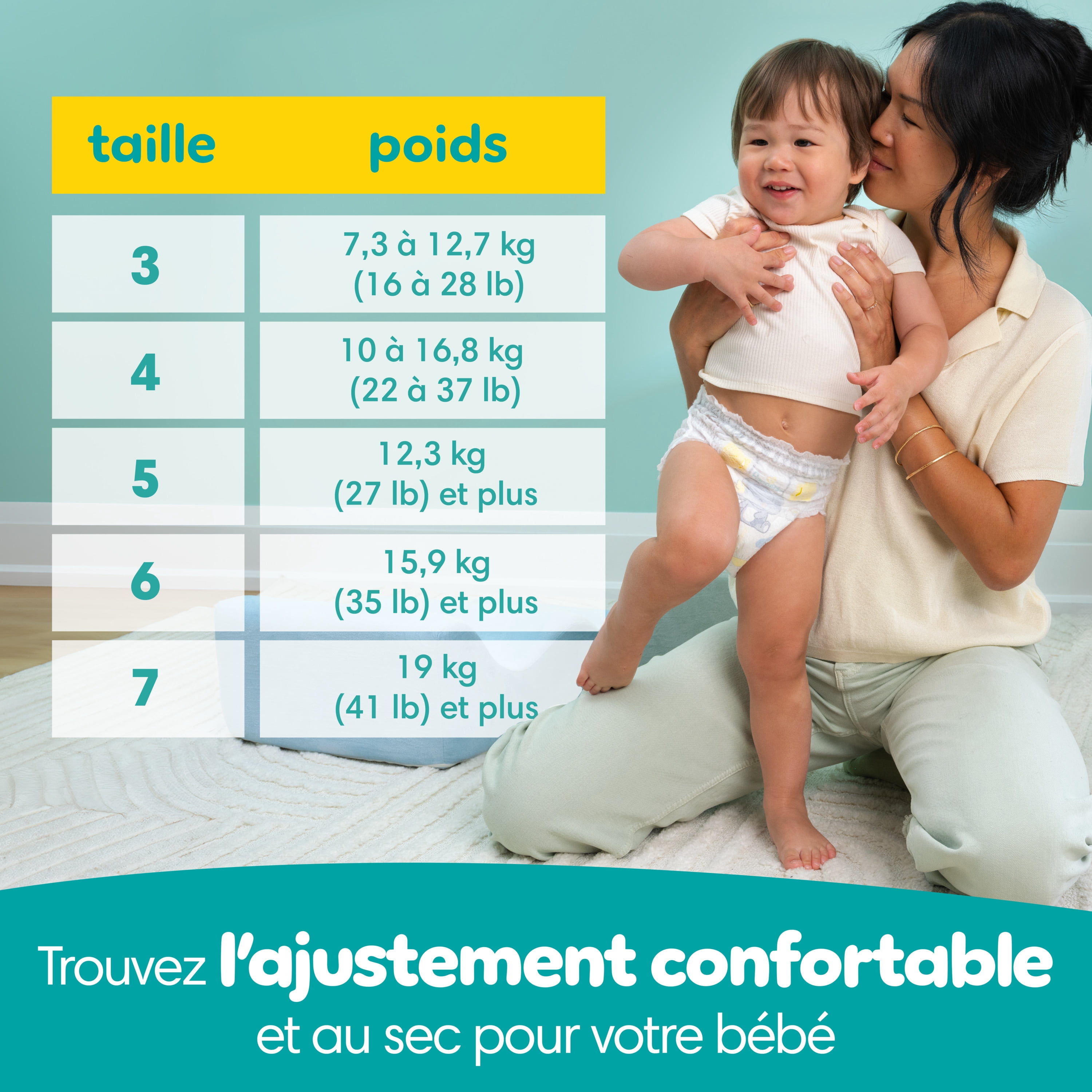 Pampers Diapers - Swaddlers 360° - Size 7, up to 100% Leakproof Comfy Dry Fit, EZ Off Tabs Designed for Easy Changes, Pull On Diaper
