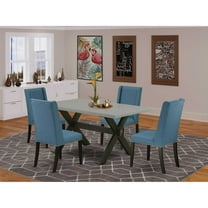 East West Furniture X-Style 5-piece Wood Dining Table and Chair Set in Black