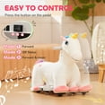 thumbnail image 5 of Qaba Ride on Unicorn, 6V Battery Powered Kids Electric Ride on Animal Toy with Music Forward, Foot Pedal for Girls Boys Aged 18-36 Months, White, 5 of 9