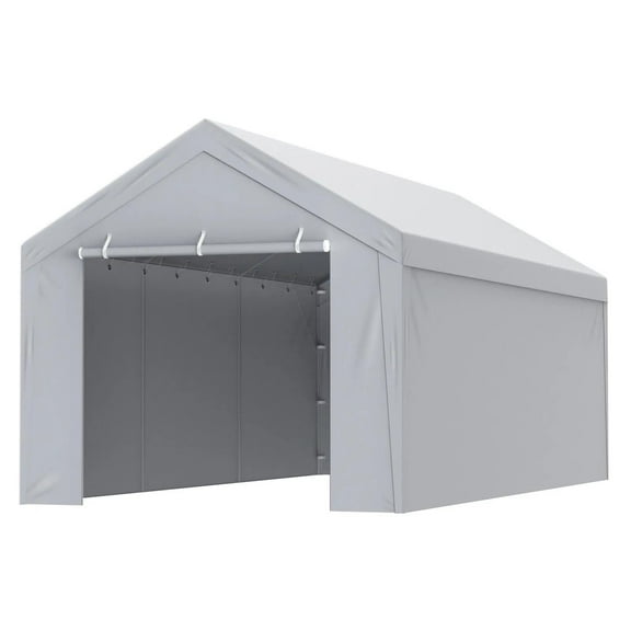 Carport Replacement Canopy Cover Top & Side Wall 10 x 20 ft Garage Tent Shelter Tarp Heavy-Duty Waterproof & UV Protected