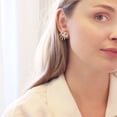 thumbnail image 6 of Humble Chic CZ Evil Eye Earrings - Gold Cubic Zirconia Rhinestone Studs, 6 of 7