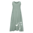 thumbnail image 5 of TIMIFIS Robes Maxi pour Femmes Robe d'Été de Plage Coton Lin Col Rond Sans Manches Longues Robes Grande Taille Camisole Chemises Robe avec Poches, 5 of 5