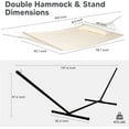 thumbnail image 4 of SUNCREAT Hammocks Extra Large Double Hammock with 12 ft Stand, 475lbs Capacity, Outdoor Portable Hammock with Hardwood Spreader Bar, Extra Large Pillow, Beige, 4 of 7