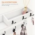 thumbnail image 5 of Coat Rack Wall Mount with Hooks and Mail Holder, Entryway Floating Shelf with Key Hooks, Hanging Coat Hanger for Entry, Bathroom, Hallway, Bedroom, White, 5 of 14