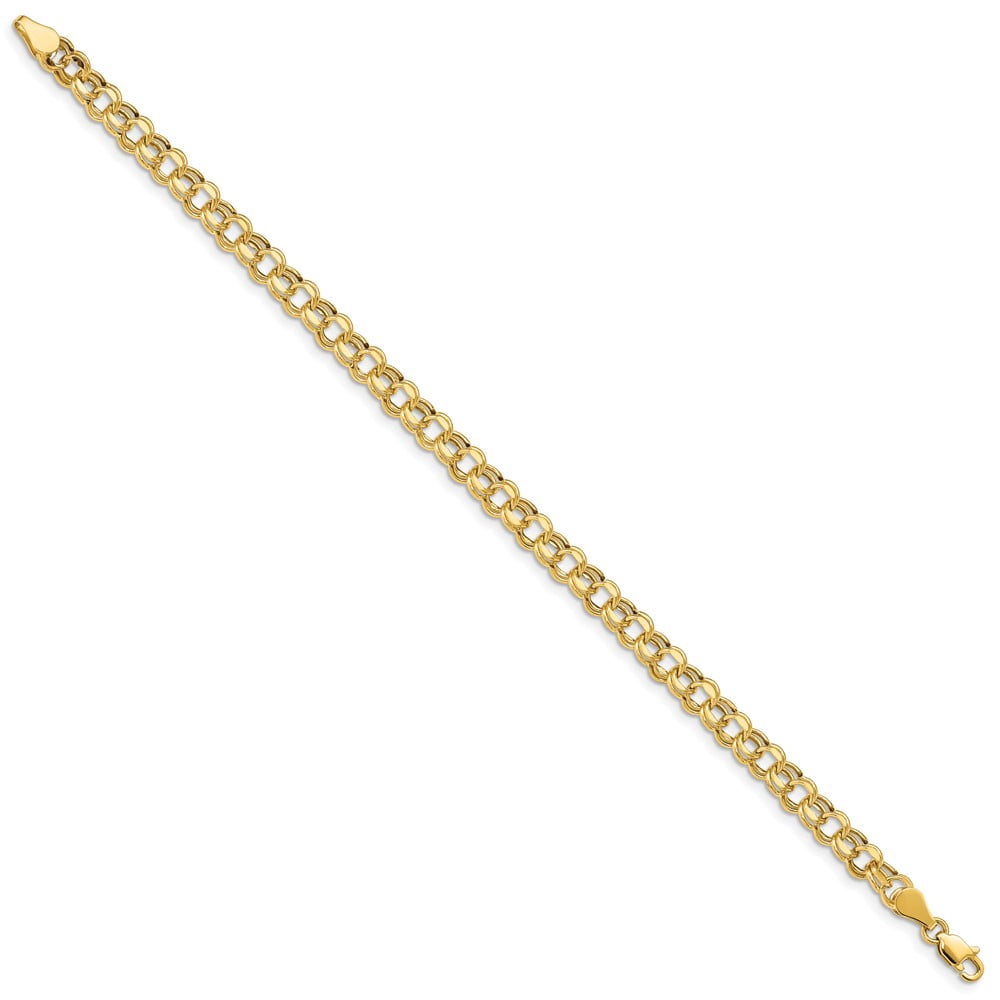 Primal Gold 10 Karat Yellow Gold Lite 5mm Double Link Charm Bracelet