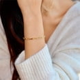 thumbnail image 4 of SUSHANG Single Bracelet Plated Gold Bead 4Mm Bracelet Paper Clip Bracelet Gold Bracelet Fashion Bracelet for Women, 4 of 4