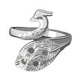thumbnail image 1 of Qarigey Bucle de tejer, joyería estereoscópica en forma antigua, anillo de apertura Vintage, herramientas artesanales, suministros de Ropa, zapatos y accesorios Miscelánea NJ135 Plata, 1 of 6