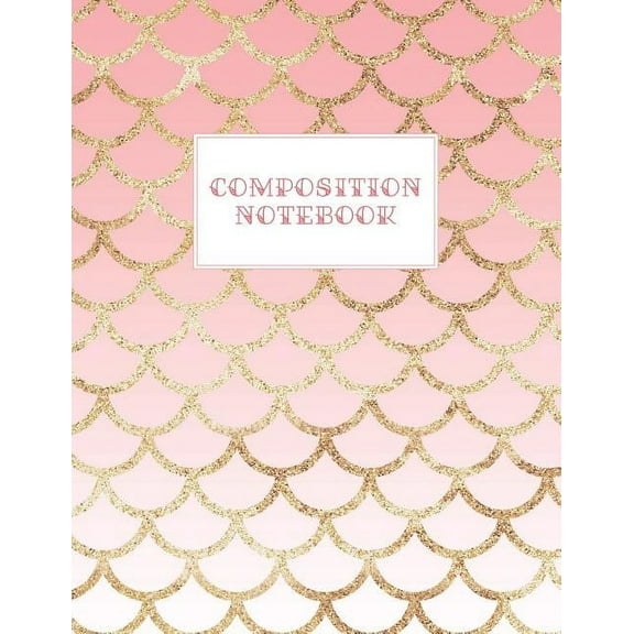 Composition Notebook: Wide-Ruled Coral Mermaid Style Fish Scale Design (Paperback)
