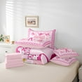 thumbnail image 5 of Erosebridal Pink Baller Gril Bedding Sets Twin Size,Retro Flower Floral Comforter Sets with Sheets,Fariy Tale Bed in a Bag Twin Size For Princess,Microfiber Room Decor Reversible,7-Piece, 5 of 7