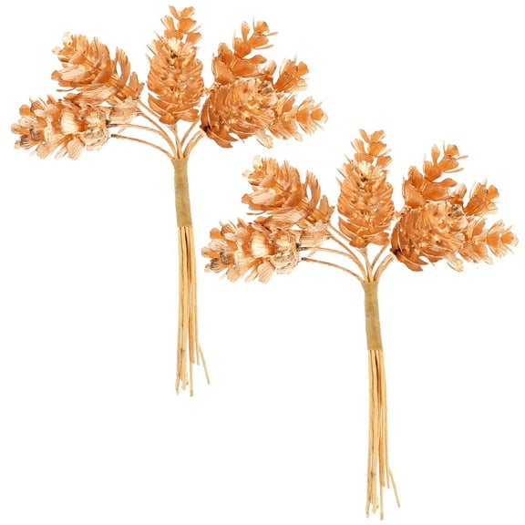 unbranded  2 Pcs White Pine Cones Branches Christmas Garland Cuttings Lifelike