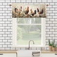 thumbnail image 3 of Rooster Kitchen Valance Curtain Rod Pocket Chicken Farm Rustic Farmhouse Floral Flower Fence Country Retro Window Treatment Valance Curtains for Bathroom, 3 of 6