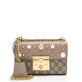 thumbnail image 1 of Pre-Owned Gucci GG Supreme Pearl Stud Padlock Small Shoulder Bag, 1 of 11