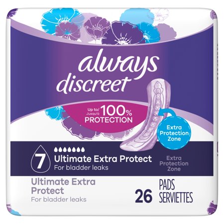 Always Discreet Ultimate Extra Protection 7 Drop Base Pads - 26ct