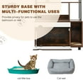 thumbnail image 6 of Pefilos 59" Cat Litter Box Enclosure Furniture with Shelves, Hidden Litter Box with Scratching Posts, litter box furniture ,Wooden Cat Tree Tower, Brown, 6 of 9
