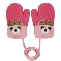Toddler Kids Warm Winter Gloves, Cute Infant Baby Boys Girls Thick Fleece Lined Full Finger Ski Snow Gloves Mittens
