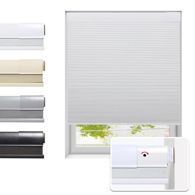 Tonature Cortina para Ventana Sin Taladro 53x163 cm Blanca
