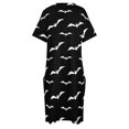 thumbnail image 4 of Vestido largo con estampado de murciélago gótico para mujer traje negro holgado con bolsillo ropa estética verano, 4 of 6