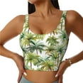 thumbnail image 2 of Uemuo Green Hawaii Palms Pattern Women's Sports Bra - High Impact Support, Breathable, and Comfortable Athletic Bra for Running, Yoga, and Workouts, 2 of 9