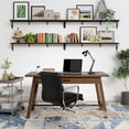 thumbnail image 2 of 48 Inches Long Floating Book Shelves for Wall Set of 3, Black Wall Bookshelves for Living Room, Large Heavy Duty Wood Wall Mounted Hanging Bookshelf for Bedroom Office Library Classroom, 2 of 14