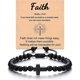thumbnail image 1 of Cross Bracelet For Men, Christian Gifts For Men, Cross Jewelry Religious Gifts For Men Husband Boyfriend Son Brother Grandson, Easter, Christmas, Birt, 1 of 5