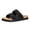 Black, variant on Mens Beach Slides Sandals 2026 Summer Fashion Casual Leather Adjustable Straps Platform Memory Foam Slippers for Indoor and Outdoor Wide Width Yellow Size 9
