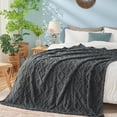 thumbnail image 2 of ROSEKIND Home Fleece Throw Blanket for Couch or Bed, 3D Jacquard Decorative Blankets | Cozy Soft Fuzzy Flannel Blanket All Seasons & Occasion, Gifts for Women, 60×80in, Silver Cloud, 2 of 8
