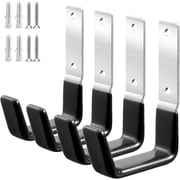HYKE Heavy Duty Steel Garage Hooks,Garage Storage Utility Hooks,Anti-Slip Garage Hooks,Garage Garden Tool Organizer,Steel Wall Mount Hooks, Garden Hose Hanger, Garden J Hooks (Small-4PC),