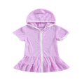 thumbnail image 1 of Robe de Plage à Capuchon pour Filles, Cache-Maillot de Bain pour Piscine, Peignoir en Éponge, Serviette, Robe de Plage, Tout-Petit Bébé pour Maillots de Bain, 1 of 7
