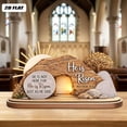thumbnail image 5 of Wooden Easter Ornament with Scripture – 2D Hollow Design Depicting Resurrection Scene, Tabletop Display for Home Décor, Christian Religious Gift, 5 of 8